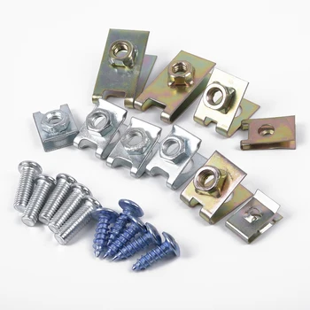 

100Pcs Auto Fasteners Car Body Door Panel Trim Fixed Screw U Type Gasket Clips U Type Gasket Clips Car accessories