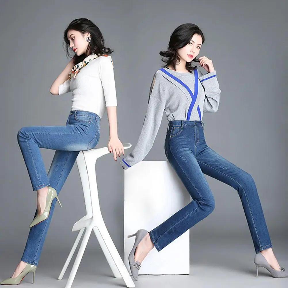 Yfashion женские узкие джинсы модные эластичные узкие брюки джинсы осень зима модные элегантные брюки
