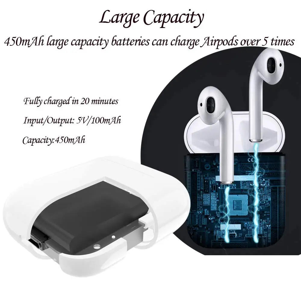 Стандартный чехол для беспроводной зарядки Airpods QI приемника Совместим с любым