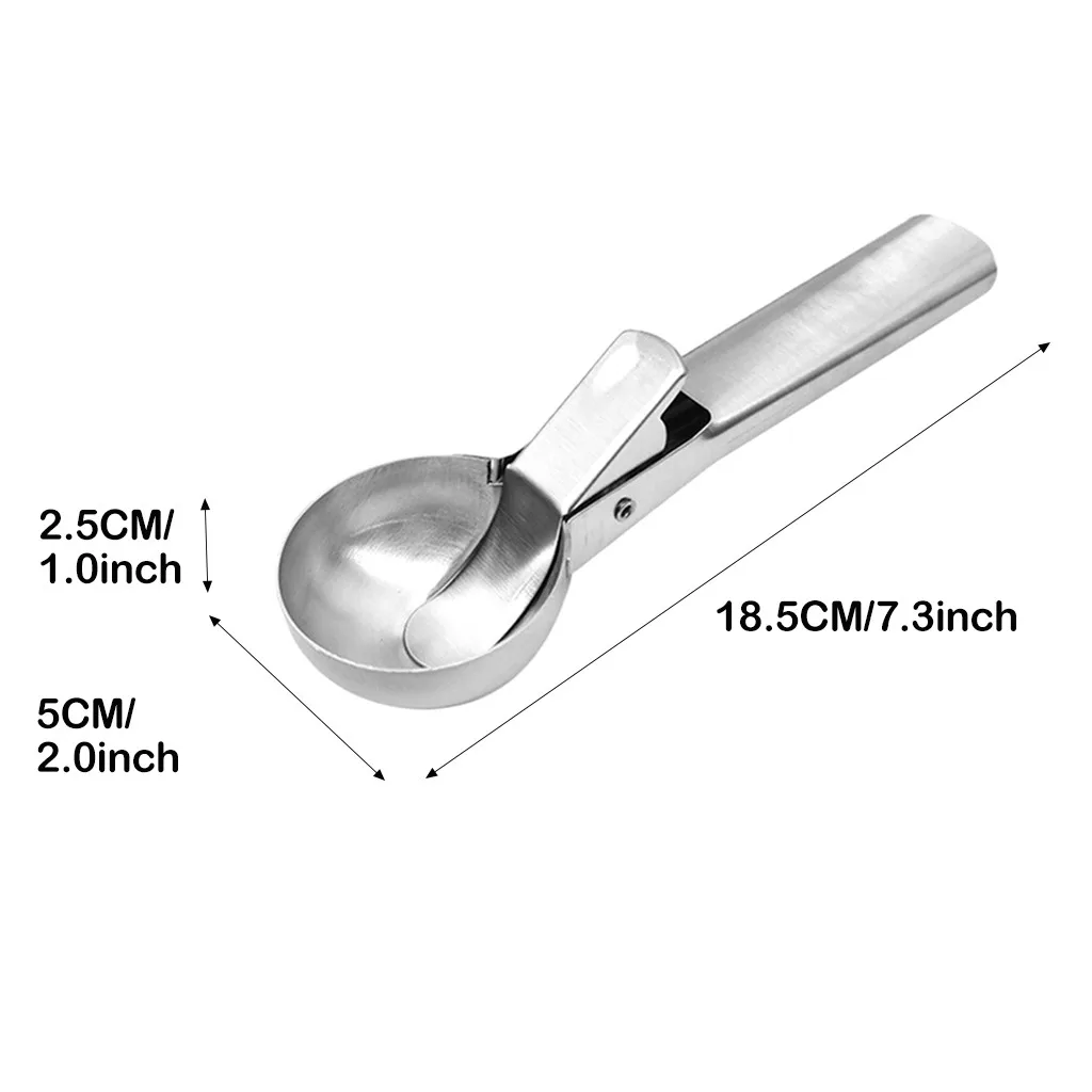 Stainless Steel Ice-cream Scoop With Comfortable Anti-freeze Handle Masher Cookie Scoop Ice Ball Disher Spoon Watermelon Spoons