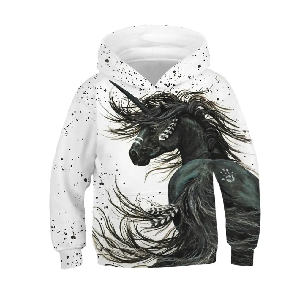 Unicorn Hoodie Kids 3D Print Sweatshirt Spring Autumn Boys Hoodies Teen 10 12 Years Unicorn Sweatsh