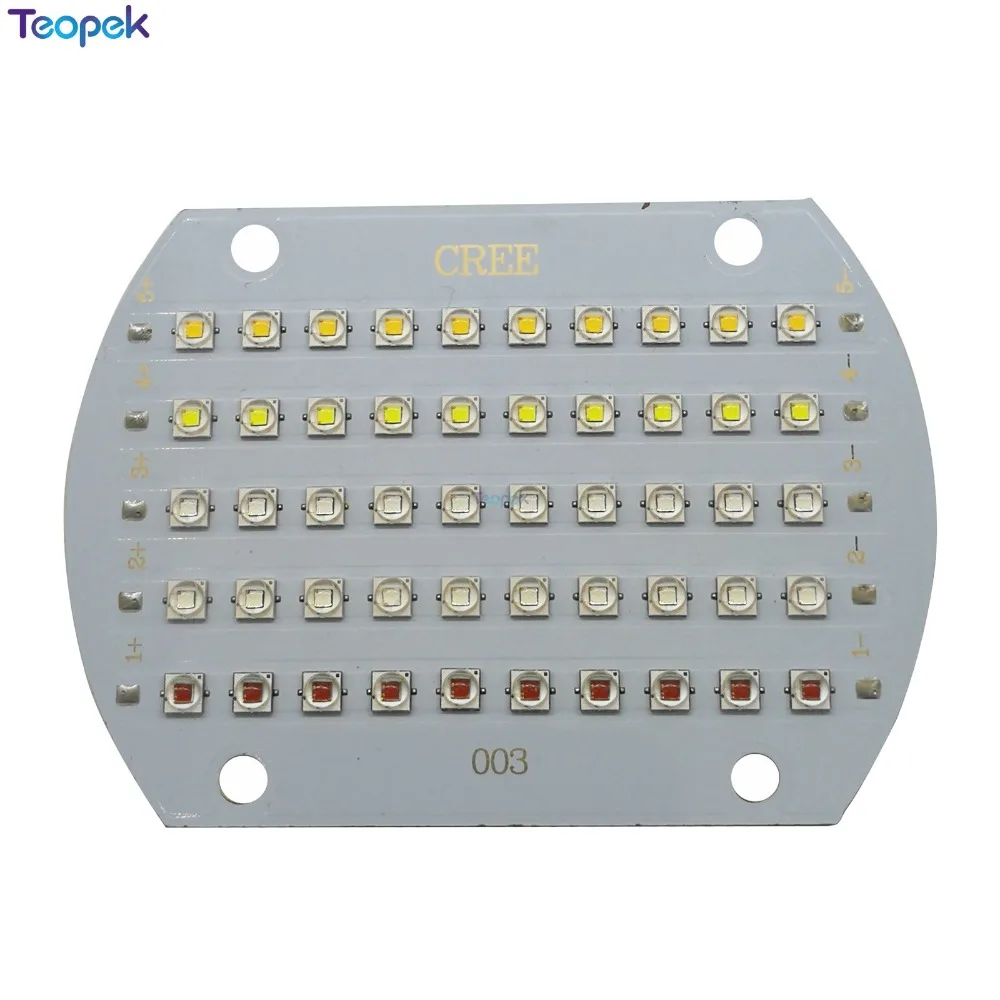 CREE XPE2 50Leds 5 channels RGBW High Power Led XPE2 on Copper PCB for Plant Growing