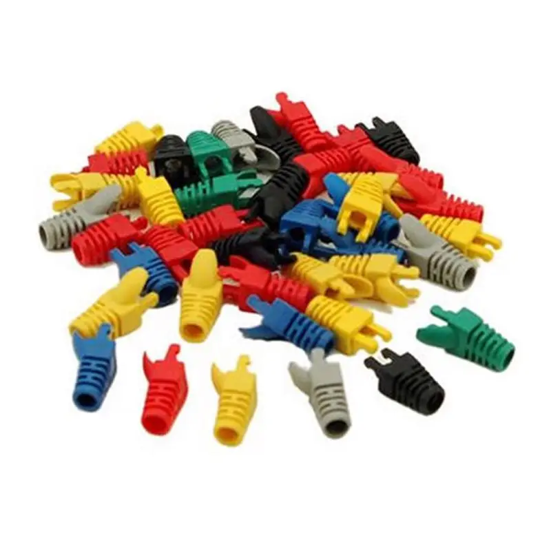 

Network RJ45 Cable Ends Plug Connector Cover Boots Cap Cat5 Cat6 Safety RJ45 Connector Jacket D08A