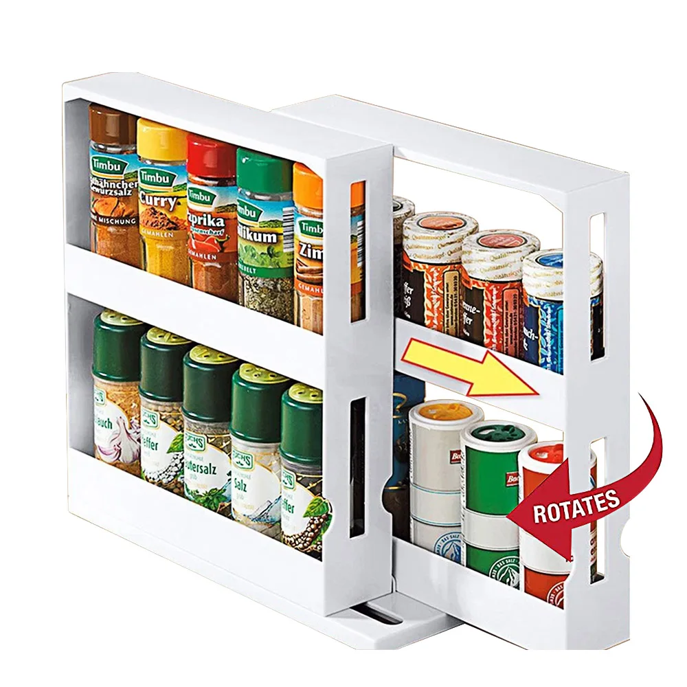 Rotating Shelves Spice Rack Stand Multi-Layer Storage Desk Organization Storage in The Kitchen Pantry Accessories Utensils Home