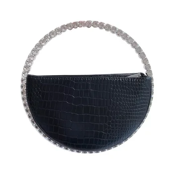 

SEKUSA Ball design women evening bags PU fashion diamonds handle day clutches for mixed color rhinestones party bags