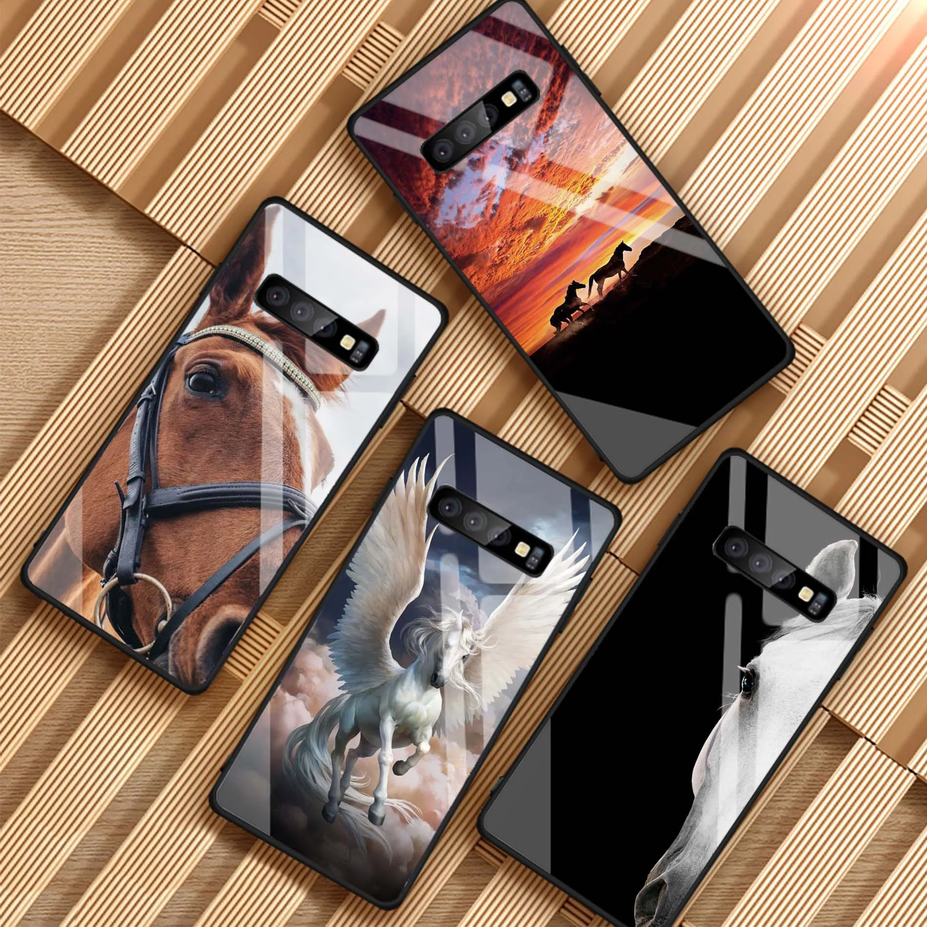 Чехол из закаленного стекла для телефона Samsung Galaxy S8 S9 S10 S20 Plus чехлы с угасающей