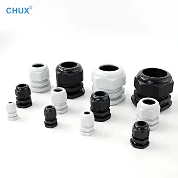 

Waterproof Nylon Plastic Cable Gland PG7 PG9 PG11 PG13.5 PG16 PG18 PG21 PG25 PG29 PG36 10pcs Black White Wire Connector