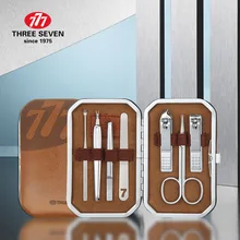 777(три семерки) Высокое качество углеродистой стали Серебряный набор для стрижки ногтей триммер для маникюра, педикюра 7 в 1 путешествия/Домашний набор NTS