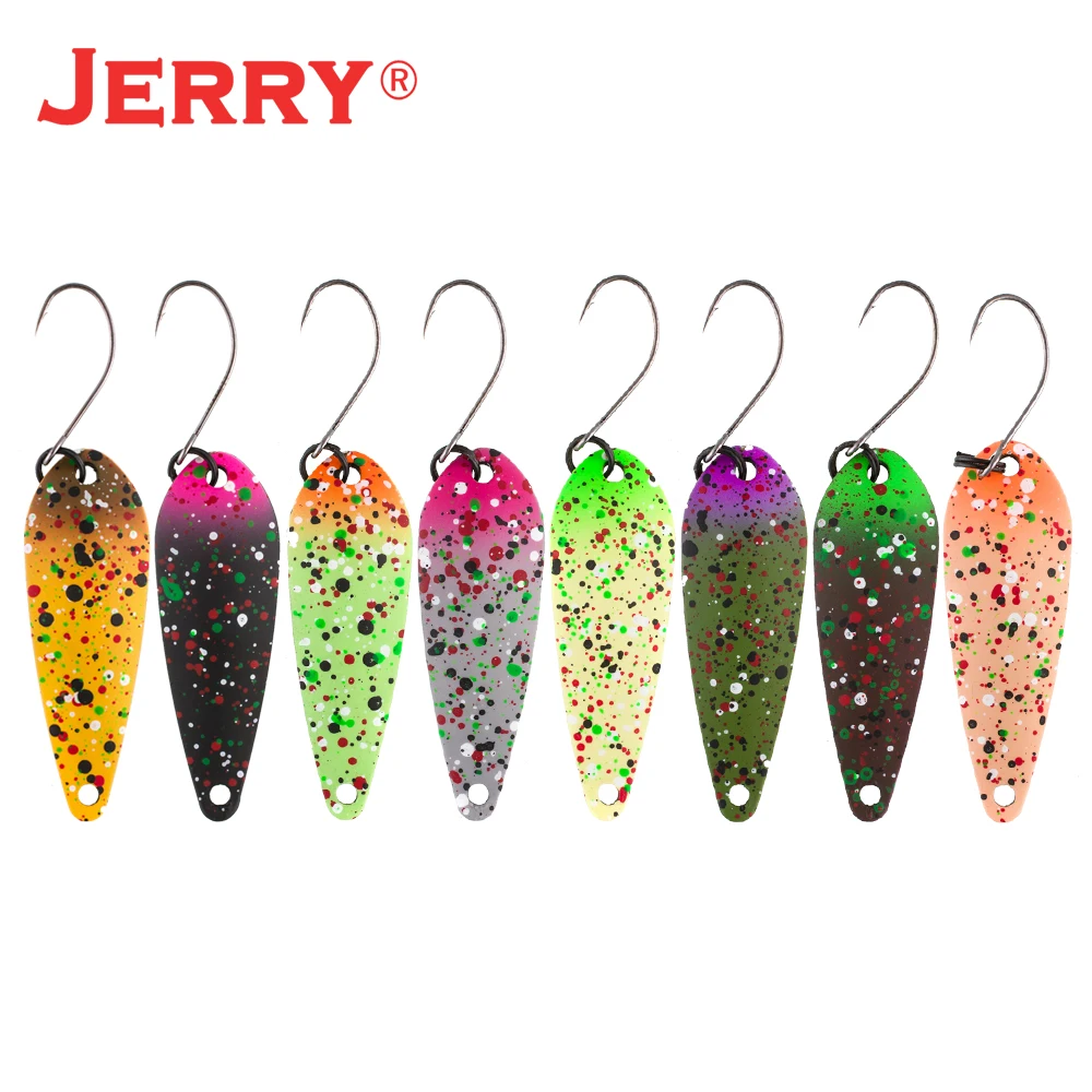 

Jerry Aries 3.5g 5g trout spoon kit UV colors spinner bait glitter baubles pike perch freshwater micro fishing lures pesca