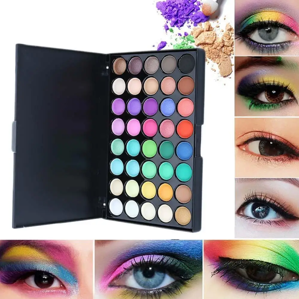 

40 Colors Smoky/Warm Color Eye Makeup Matte Glitter EyeShadow Diamond Shimmer Eye Primer Luminous Eye Shadow Women Gift