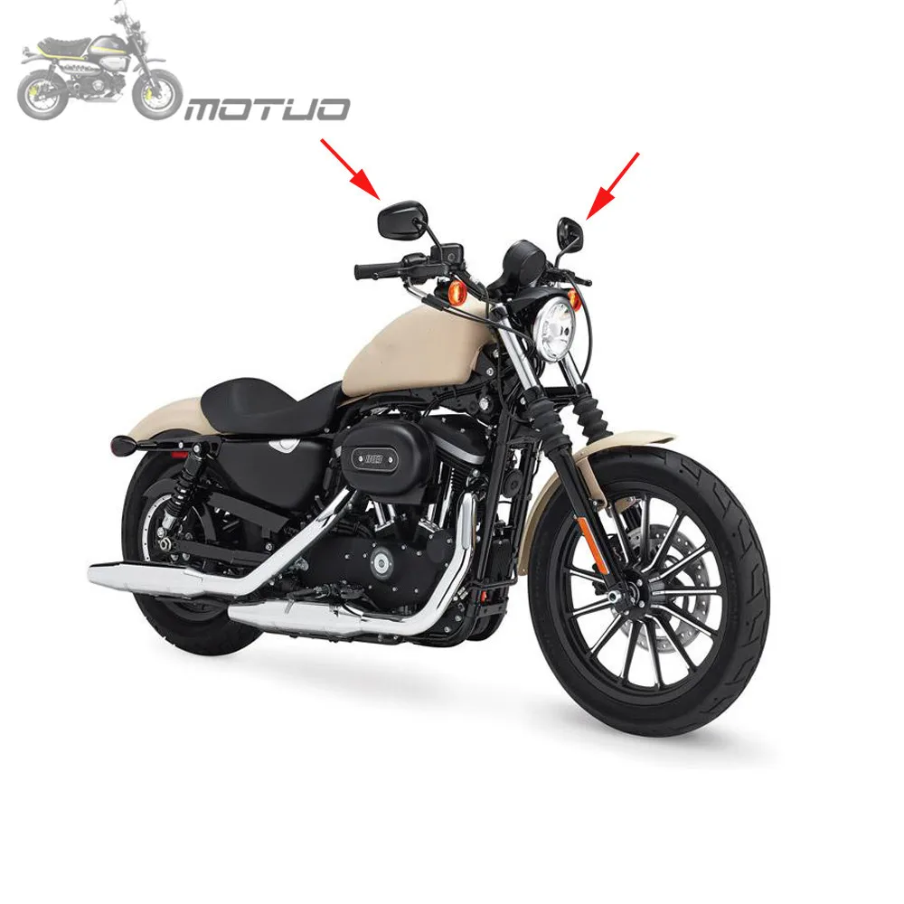 Espejo retroкозырек боковой ovalado cromado moto rcycle espejos para Harley Touring softtail Dyna Sportster XL 883 Fatboy Dyna Cho