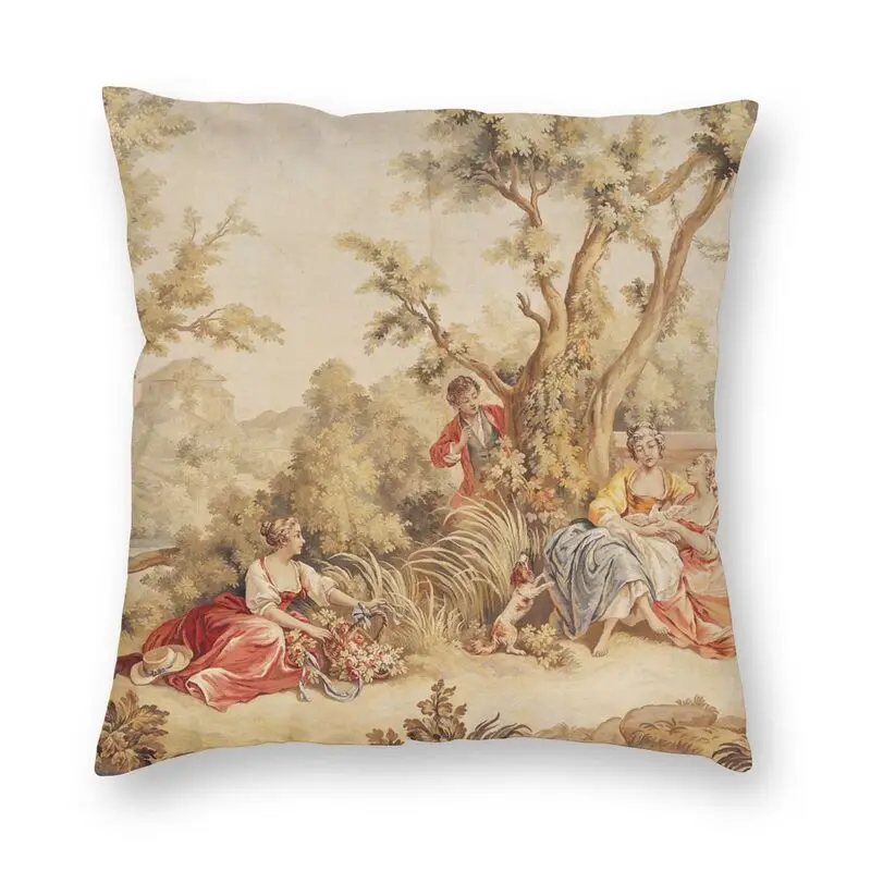 

Aubusson Tapestry French Square Pillow Cover Decoration European Floral Flowers Cushions Throw Pillow for Sofa