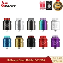 Распылитель Hellvape Dead Rabbit V2 RDA Tank 24 мм Vape для 510 в коробке, Voopoo Drag Geekvape Aegis Lux VS Dead Rabbit Zeus X
