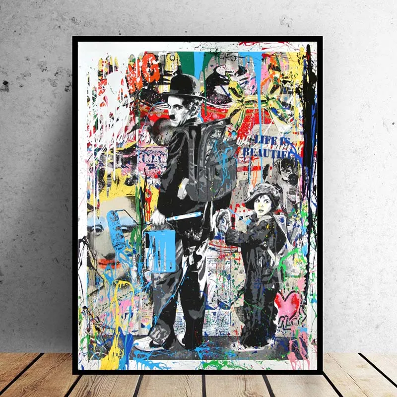 Картина на холсте с изображением животных гориллы граффити художественная настенная печать плакат абстрактное искусство обезьяна настенные картины для гостиной без рамы GU-1P - Цвет: 4