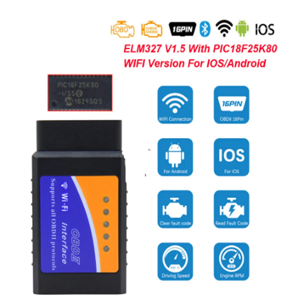 Elm327 V1.5 Wifi PIC18F25K80 Scanner Elm 327 V1.5 Bluetooth Compatibel ...