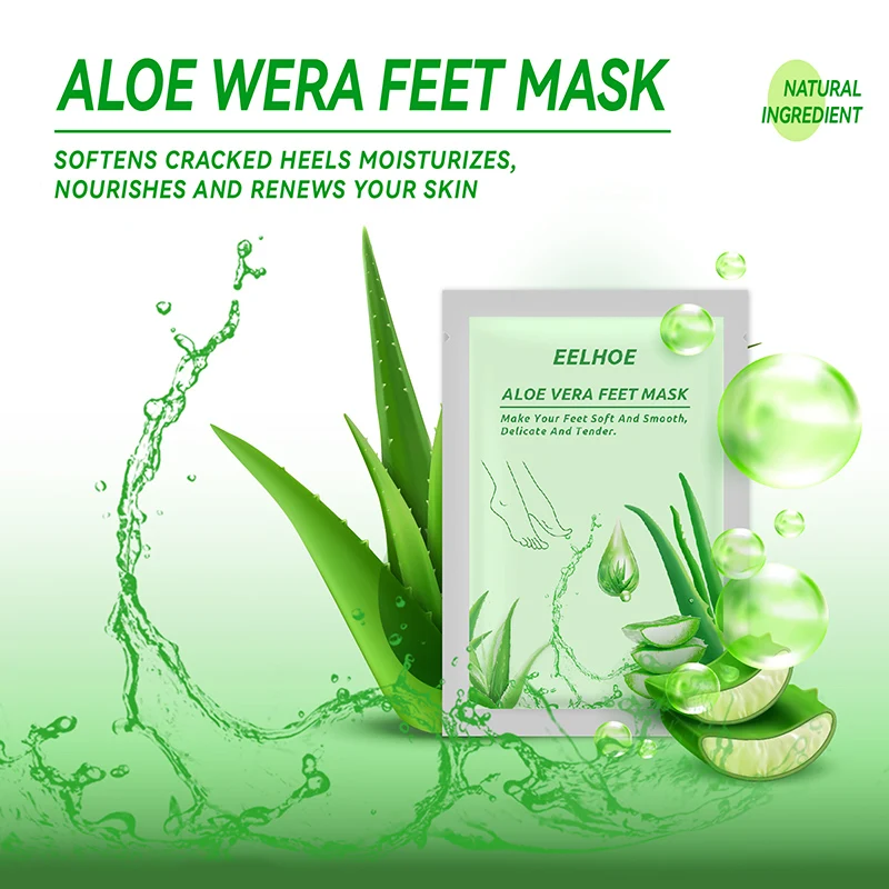 Aloe Vera Foot Mask Peeling For Legs Feet Mask Exfoliating Socks Scrub Pedicure Anti Crack Heel