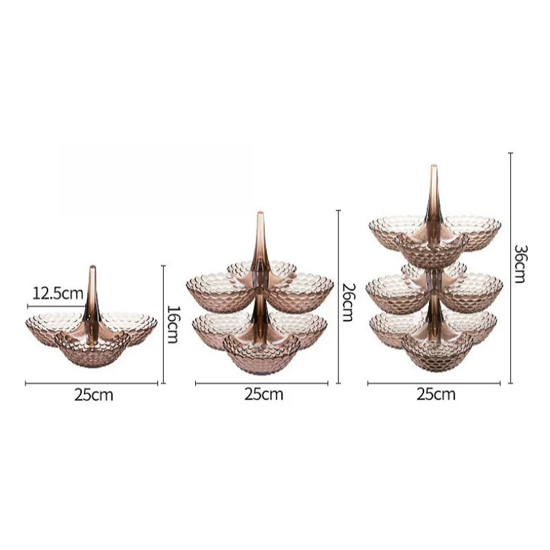 3-слойный тарелка для фруктов, выпечки наборный лоток для хранения Пластик сухофрукты пластина десерт лоток блюдо чаша японский Конфеты Закуски Декор подноса лоток