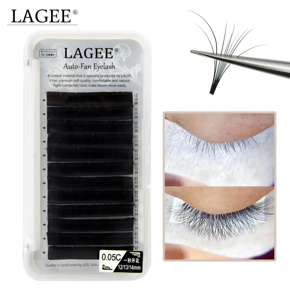 

LAGEE New arrived 1 case autofans eyelash easy fanning lashes autofloracion fan Russian volume natural bloomlashes make up cilia