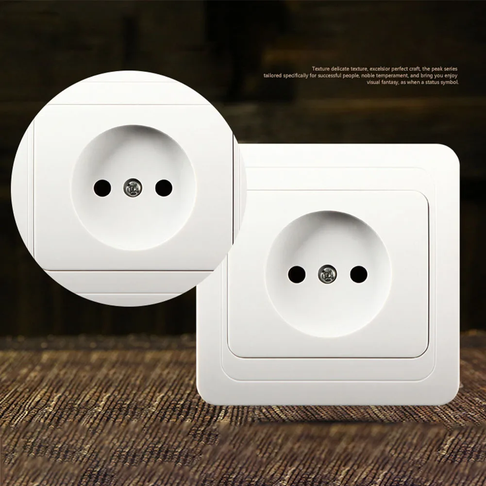 10A 250V Office Outlet Panel ABS Wall Socket Modern Square Power Adapter Single EU Plug Electrical Connection Home Fittings