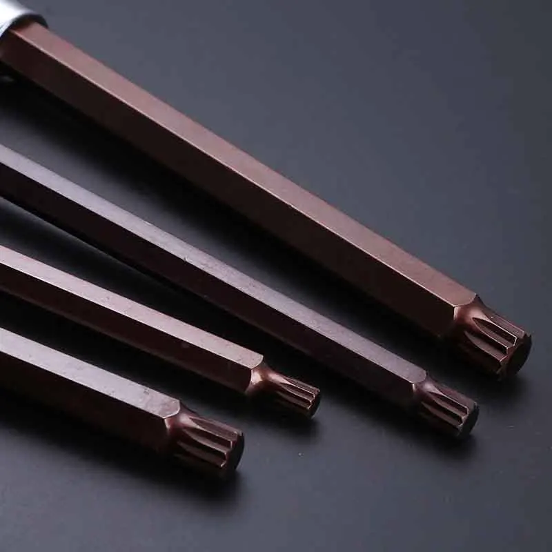 합금 Torx 스크루드라이버 비트, 드라이브 S2, 12 포인트 MM 스플라인 소켓 비트, 렌치 M5 M6 M8 M10 M12 M14 M16, 200mm 길이 1/2 인치, 1 개