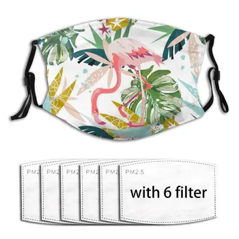 

Anti Haze 2020 Fashion Printing PM2.5 With Filter Pink Flamingo Mask Mouth-muffle Face Mask Windproof