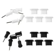 10 conjuntos de carregamento porta micro usb plug proteção 3.5mm fone ouvido jacksets dustpremoval ferramenta fooof cartão sim rr telefone inteligente