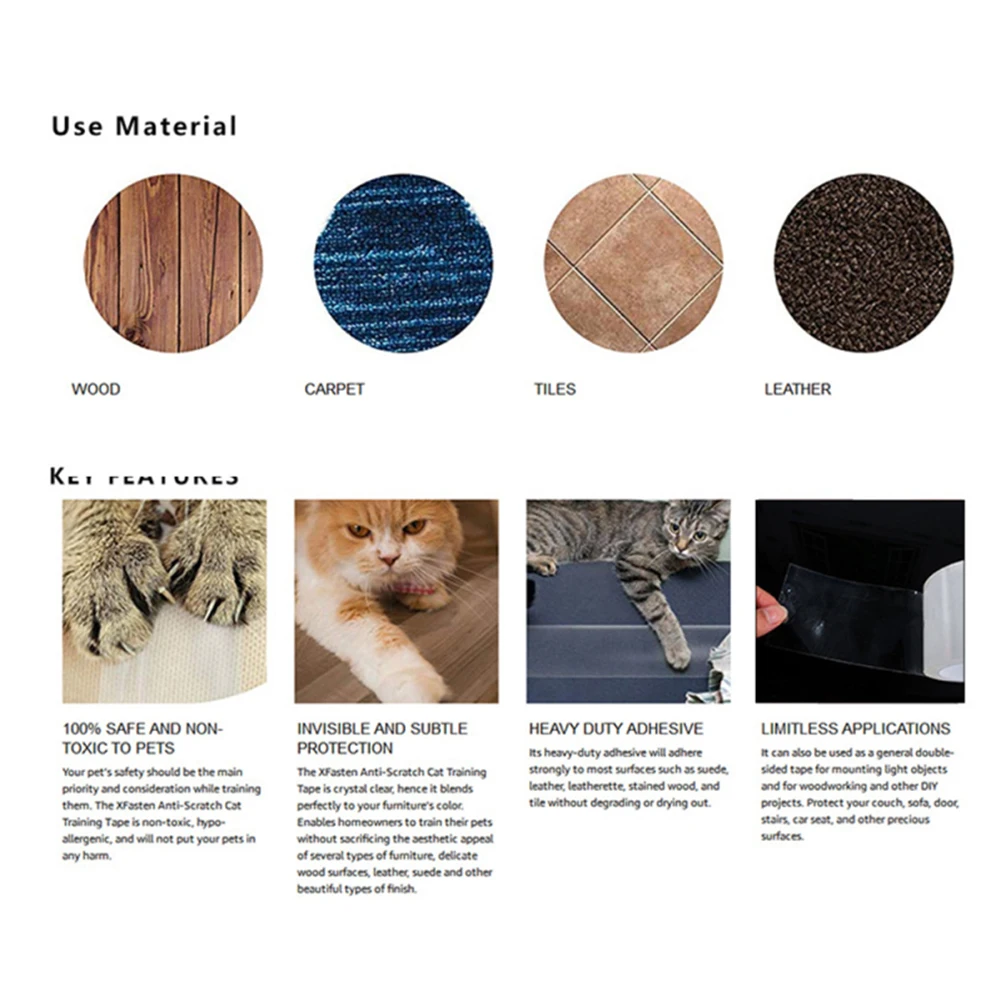 Pet Cat Sofa Protection Adhesive Tape Cat Anti Scratch Protective Film Training Scotch Tape Home Sofa 1 Pet Cat Sofa Protection Adhesive Tape Cat Anti Scratch Protective Film Training Scotch Tape Home Sofa 5