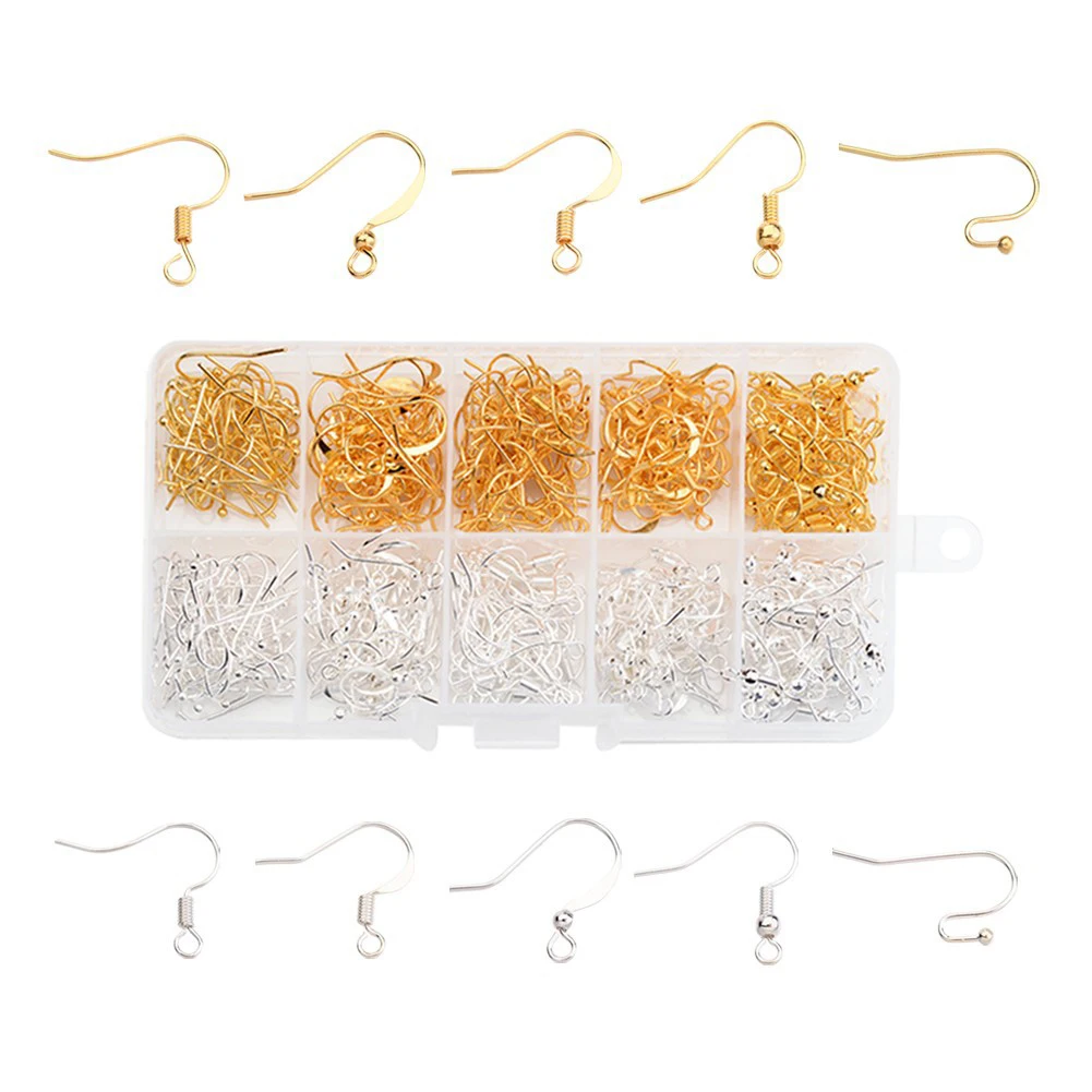 

Gold Silver Earring Hook Ear Coil Ear Wire DIY Jewelry Making Findings Earring Accessories Hand Made 200PCS/Box