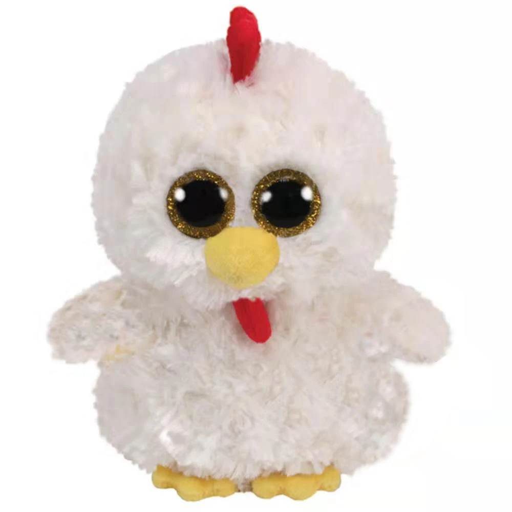 

Pyoopeo Original Ty Boos 6" 15cm Hennie the Chicken Plush Regular Big-eyed Stuffed Animal Collection Doll Toy with Heart Tag