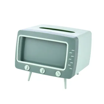 

2 in1 Creative TV Appearance Tissue Box with Phone Rack Stand Multi-function Storage PP Box Livingroom Tissue Storage #LR1