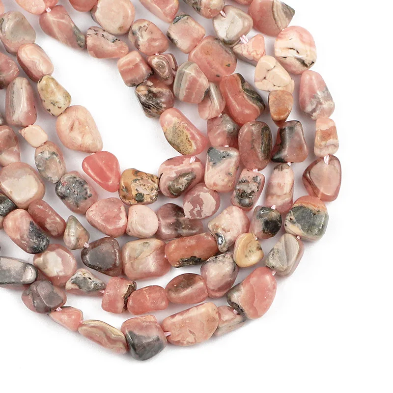 JHNBY Argentina Родонит натуральный камень неправильный гравий 4~ 8 мм Распорки бусины для ювелирные изделия, изготовление браслетов DIY аксессуары
