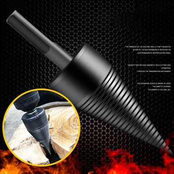 

Steel Firewood Splitter Machine Drill Wood Cone Reamer Punch Driver Firewood Drill Bit Wood Cut Tool
