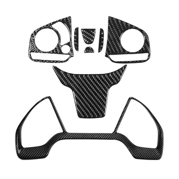 

5 Pcs for Honda Civic 10Th 2016-2019 Car Accessories: 1 Pcs Dashboard Trim Cover Frame & 4 Pcs Steering Wheel Sticker