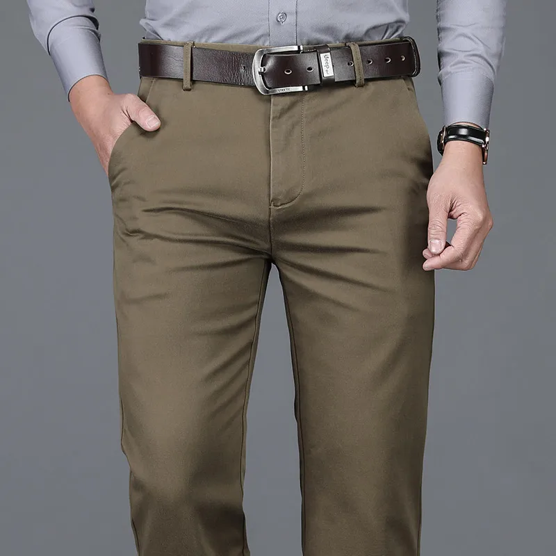 80% OFF 2020 Autumn New man elegant wild Khaki Batik Business casual pants fashion stickers brand men's slim trousers Ever-changing