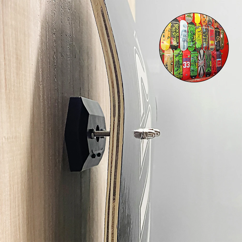 1Pc Skateboard Display Rack ABS Wall Stand Fixed Mount Indoor Floating Skateboard Storage No Punching Bracket Quick Installation skateboard accessories