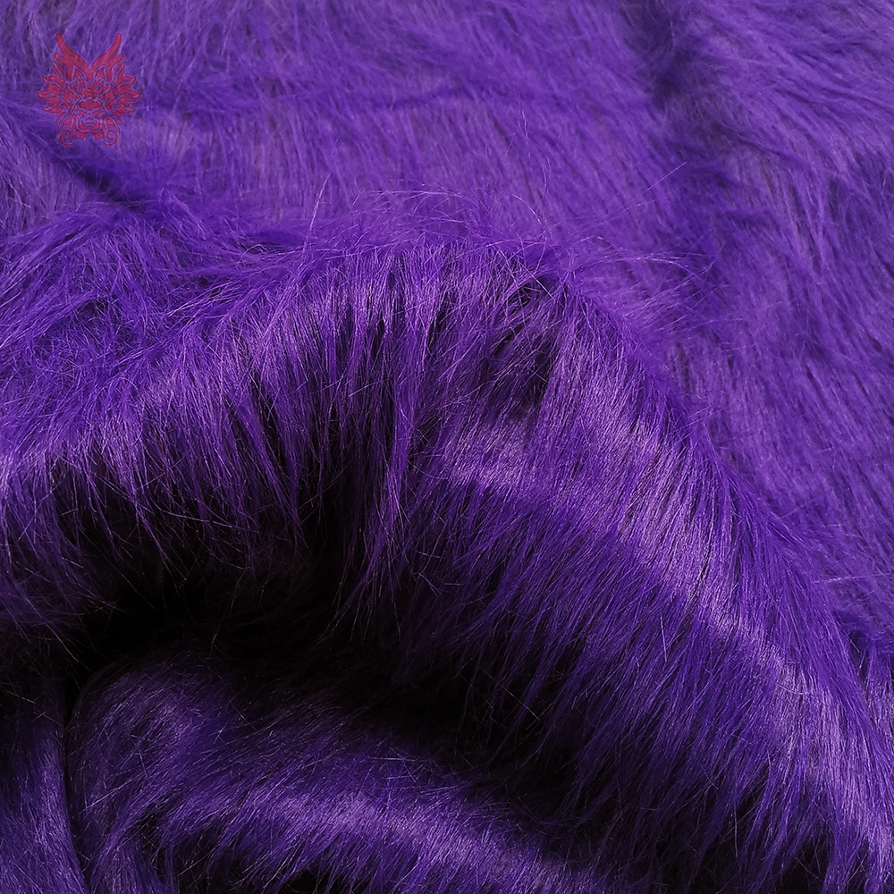 Luxury purple 9cm plush faux fur fabric for winter coat vest stage cosplay decor long fur fabric tissue DIY 150*50cm 1pc SP5419