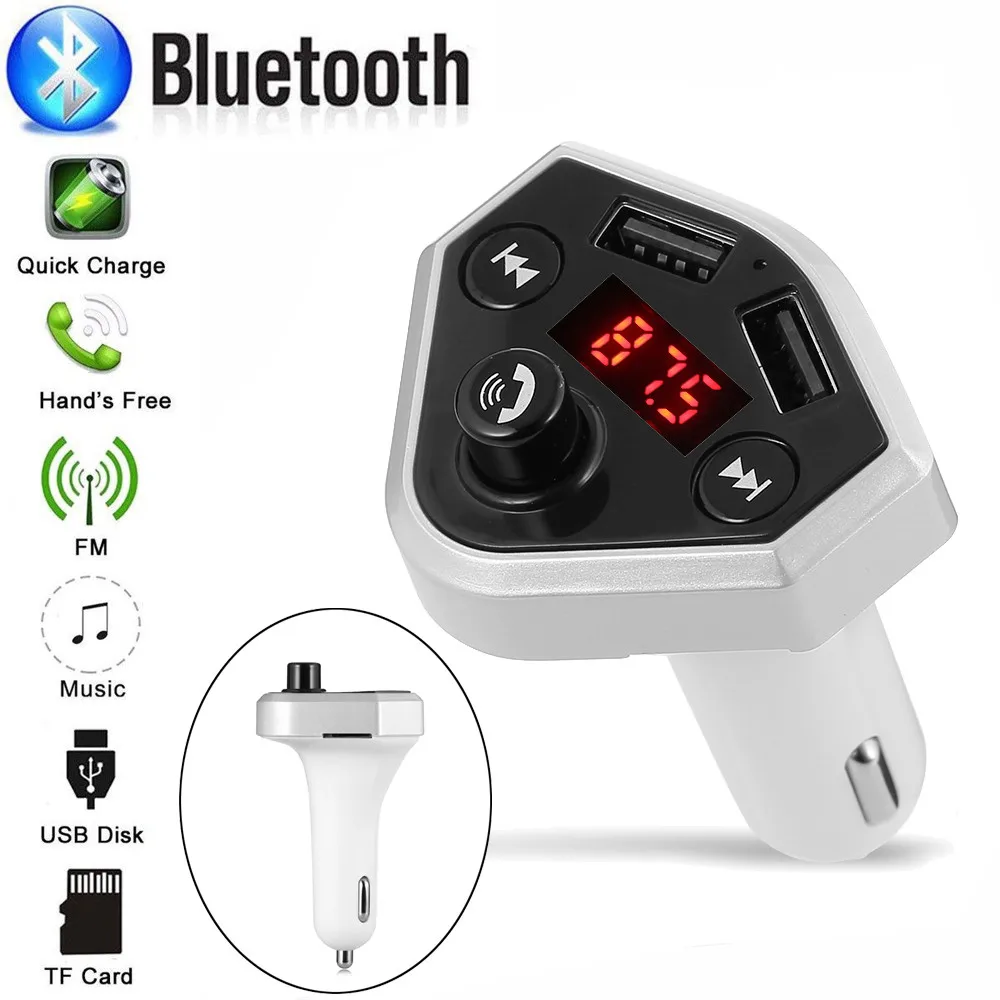 Bluetooth V2.1 автомобильный fm-передатчик модулятор беспроводной радио адаптер двойной USB зарядное устройство Mp3 плеер быстрое зарядное устройство автомобильные аксессуары# Ger