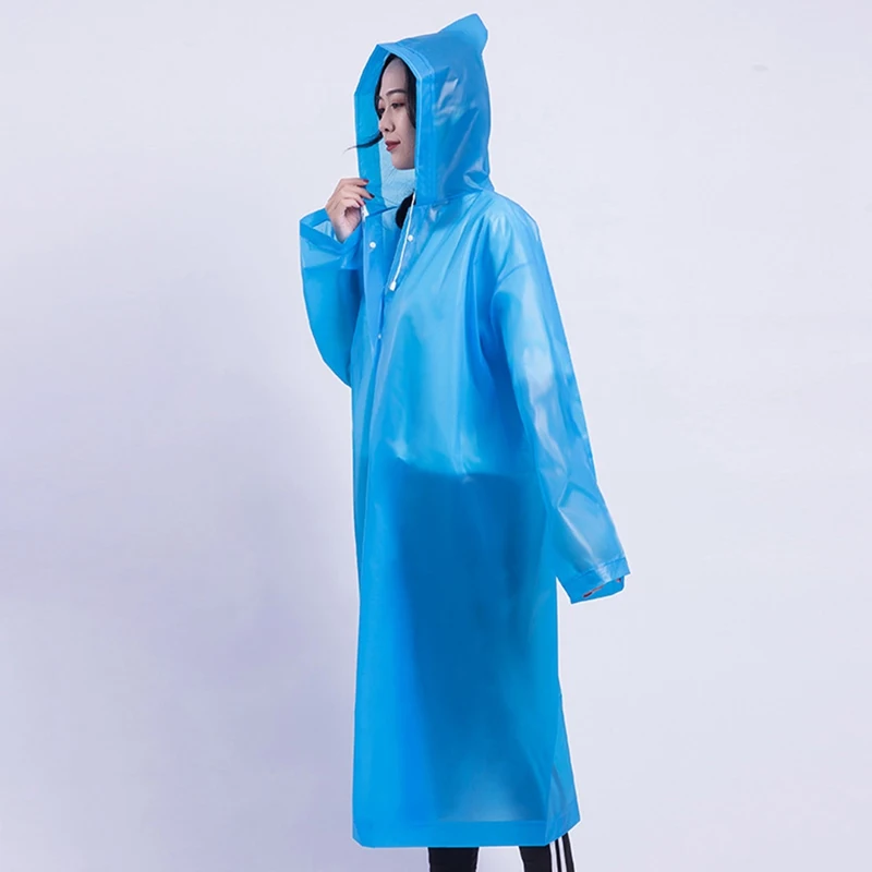 Модный взрослый EVA женский плащ утолщенный водонепроницаемый дождевик Туризм Открытый пончо для пешего туризма плащ мотоциклетный дождевой костюм - Цвет: BL