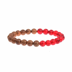 Men's Natural Moonstone & Lava Stone Diffuser Bracelet with Tibetan Buddha Charm - Gift - Ready Jewelry (S)