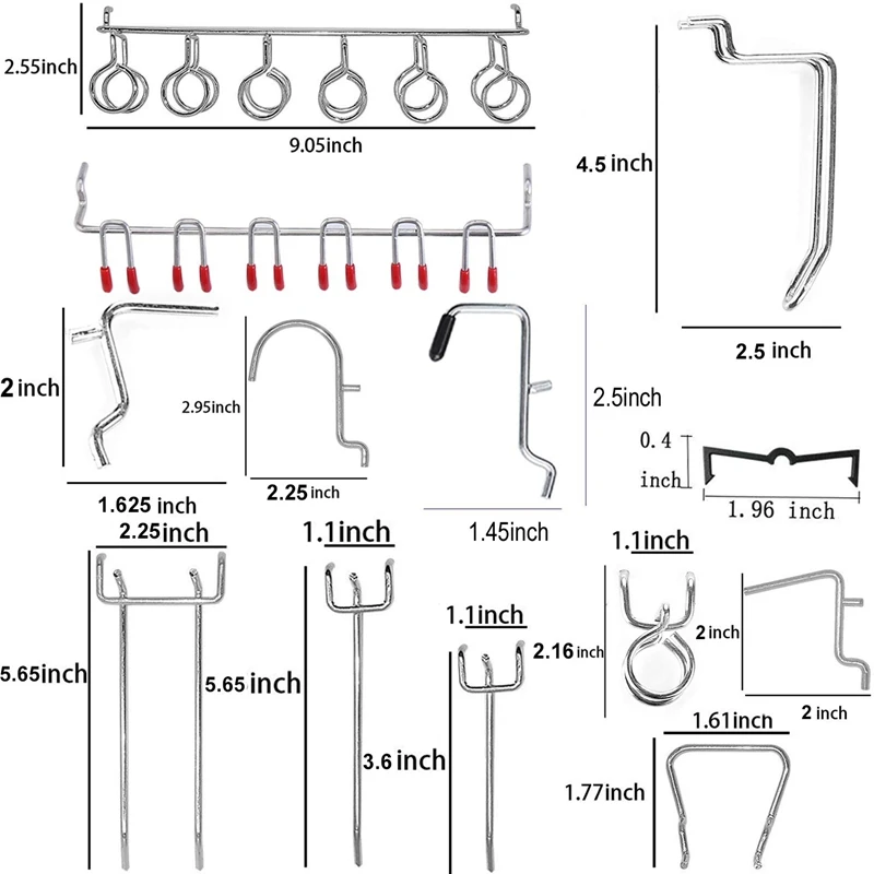 Новинка, крючки для Pegboard, ассортимент, крючки для хранения дома, система, вешалка для инструментов, набор для гаража, кухни, мастерской, органайзер, крючок
