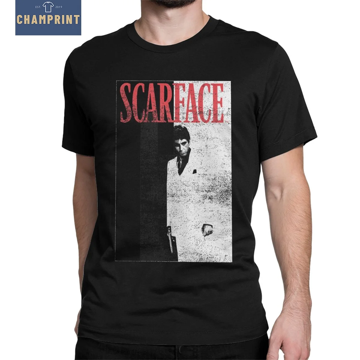 Scarface Two Toned Movie Poster TShirts for Men Hipster Cotton Tee