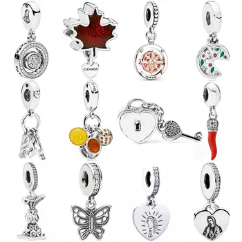 

Passion For Pizza Spinning Hearts Love Pasta Butterfly Angel Halo Pendant Charm Fit Bracelet 925 Sterling Silver Bead Jewelry