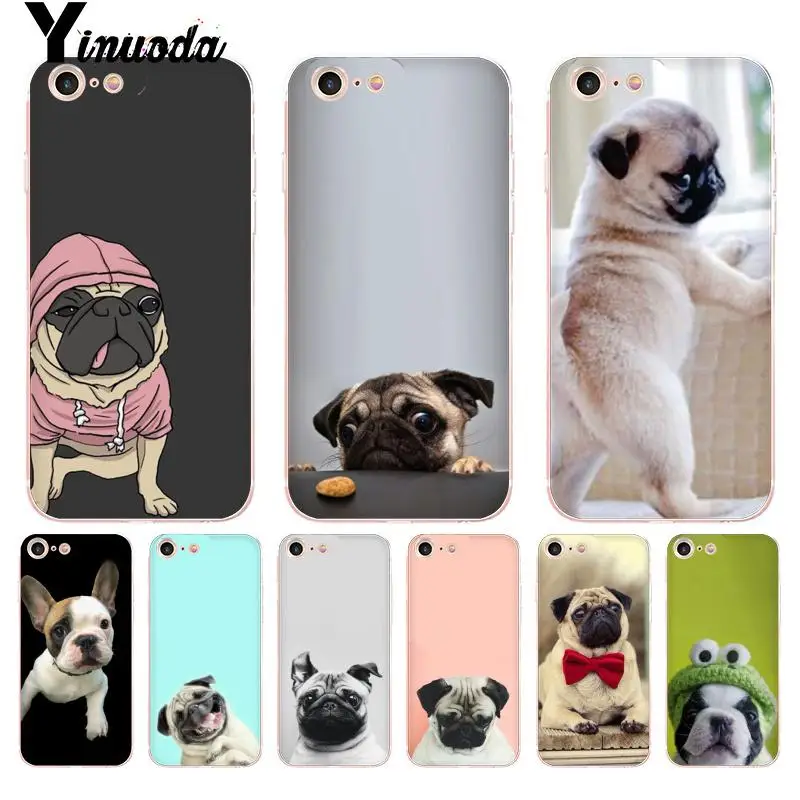 Yinuoda для iphone 7 6 X чехол животное милая собака мопс Diy Роскошный защитный корпус