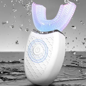 

360 Degrees Intelligent Automatic Sonic Electric Toothbrush U Type 3 Modes Tooth Brush USB Charging Tooth Whitening Blue Light