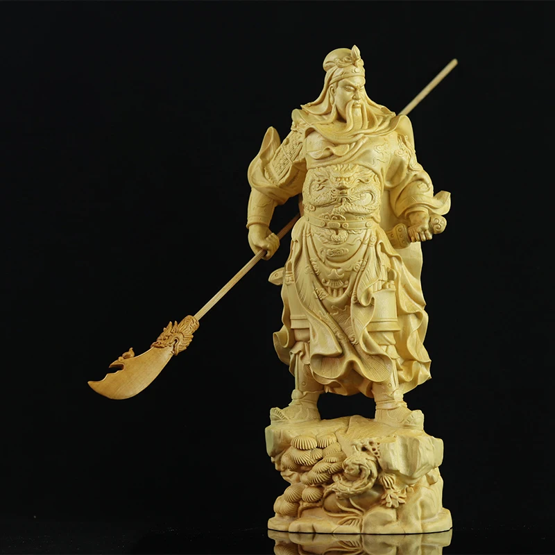 Статуя из самшита 20 см Guanyu деревянная статуя трех царств коллекция фэн-шуй