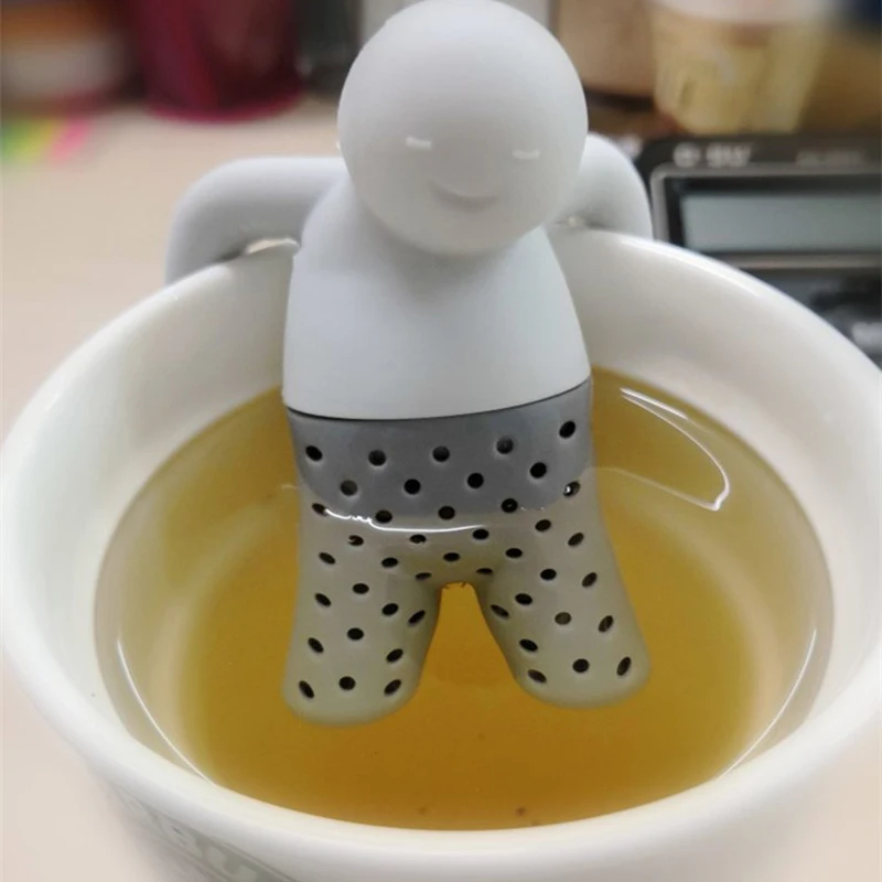 

Silicone Tea Strainer Cute Mister Teapot Little Man People Tea Infuser Filter Tea Diffuser Brewing Making Teapot Accessories