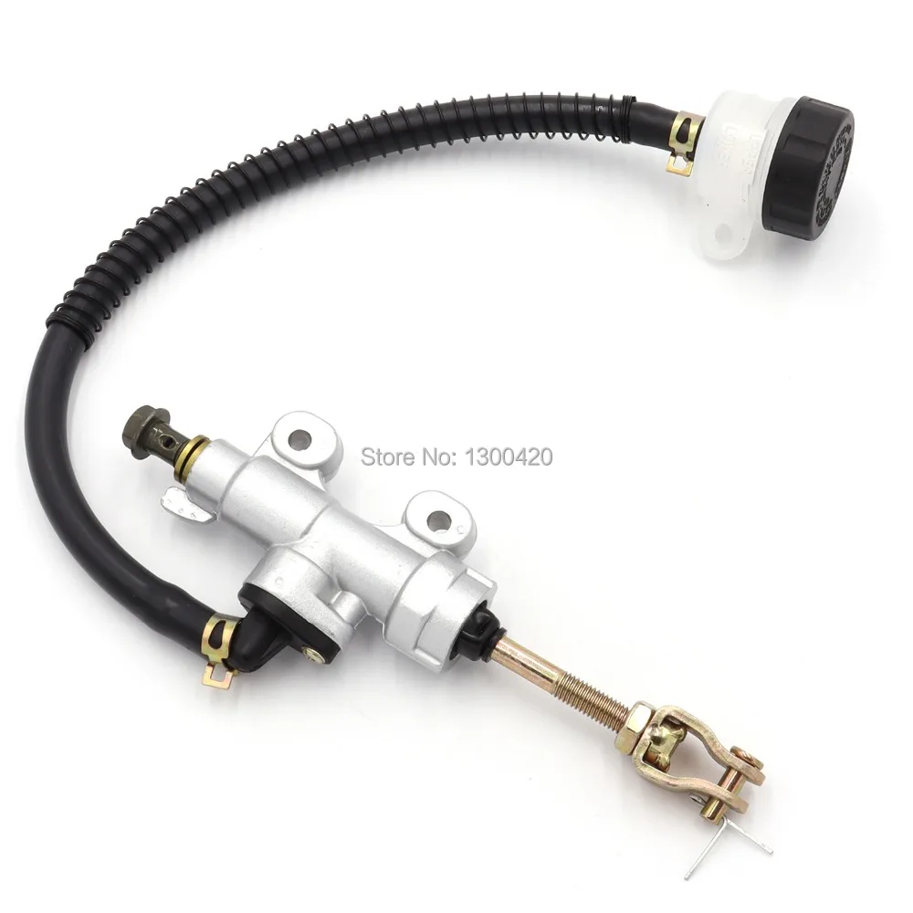 Silver Rear Foot Brake Master Cylinder Pump Quad ATV Hydraulic With Reservoir For Pit Dirt Bikes Motorcycle motorcycle brake lever motorcycle brake fitting