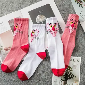 

Woman socks Korean style funny cartoon cake moon banana food pink leopard socks hip hop skateboard girl gift happy socks