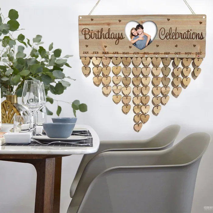 Hot Wood Birthday Reminder Board Birch Plaque DIY Calendar Special Dates Planner Board Decor PLD