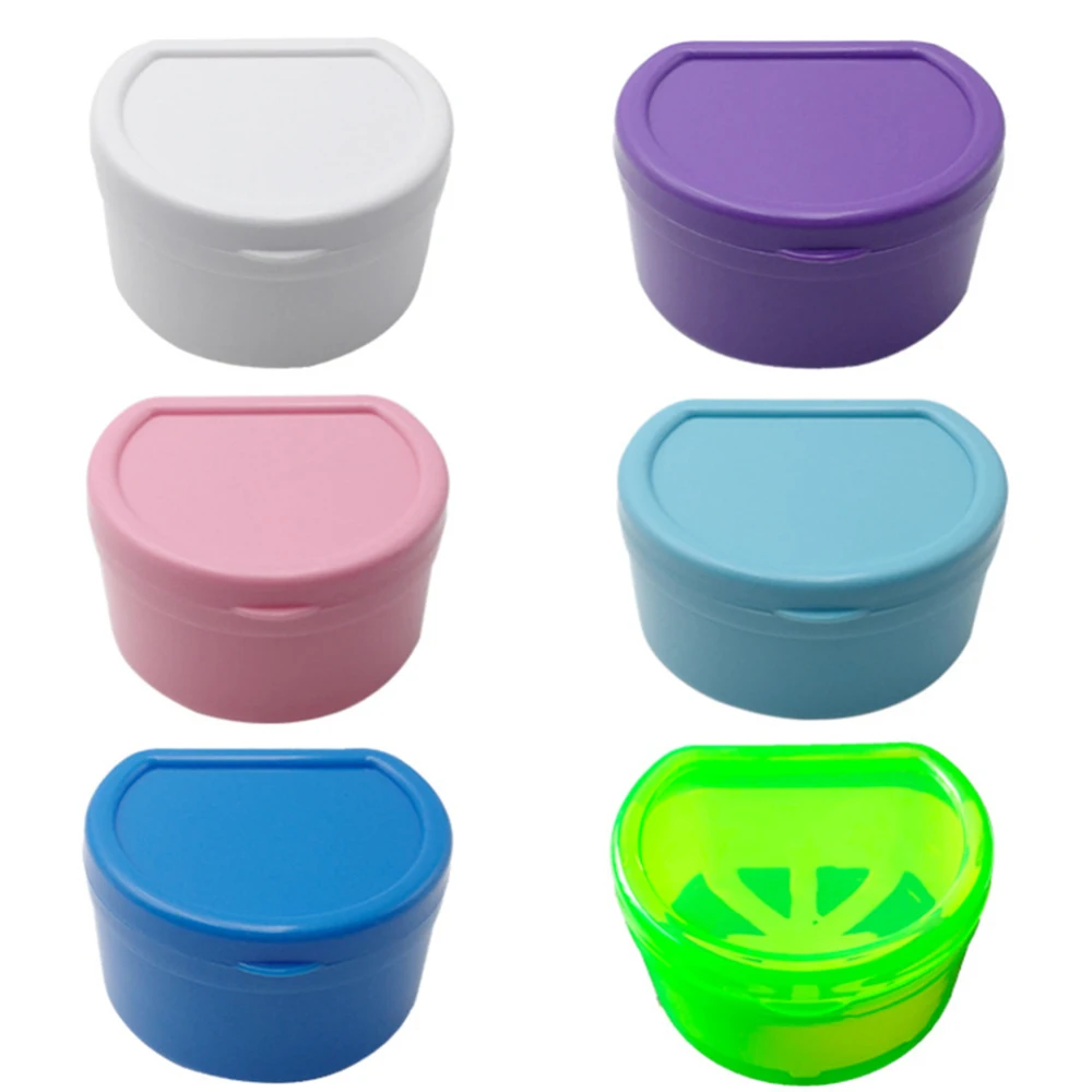 

Dental False Teeth Appliance Container Storage Boxes Denture Bath Storage Box Case Dentures Cleaner Tool